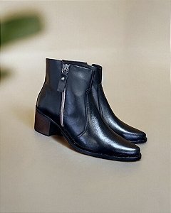 Bota texana couro legítimo preta