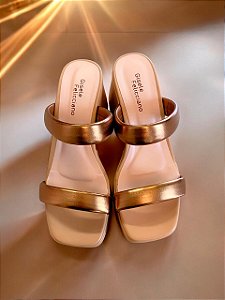 Tamanco meia pata bronze