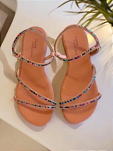 Rasteirinha strass colorido