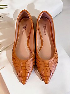 Sapatilha croco caramelo