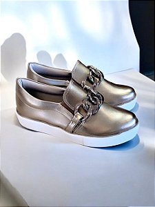 Slipper metalizado ônix
