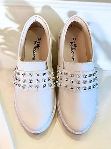 Slipper off white spike prata