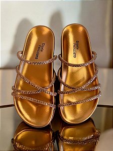 Papete bronze strass grande importad