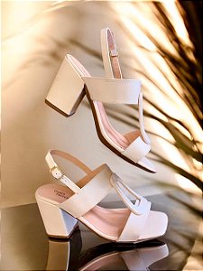 Sandália gelo 2 tiras salto bloco