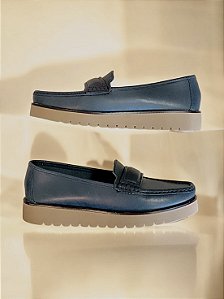 Mocassim couro legítimo marinho