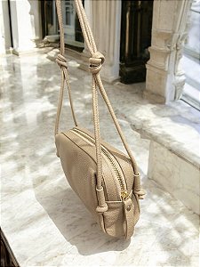 Mini bag nude couro legítimo