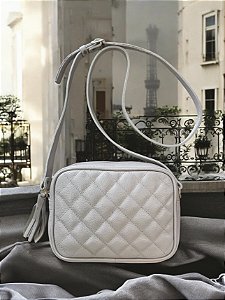 Bolsa afim paris gelo couro legítimo