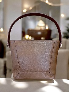 Bolsa basket caramelo couro legítimo