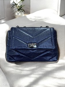 Bolsa luxo marinho couro legítimo