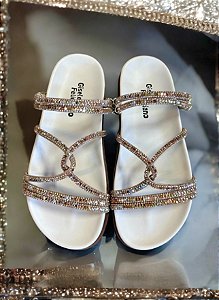 Papete off white strass importado rosê