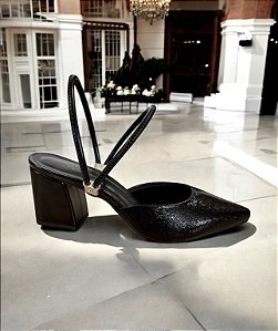 Scarpin Madrid preto salto bloco