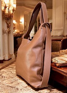 Bolsa Espanha couro legítimo caramelo