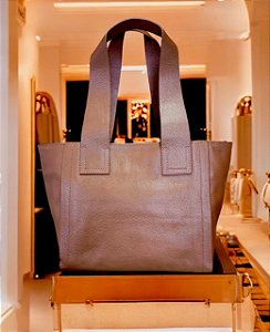 Bolsa Itália couro legítimo castor