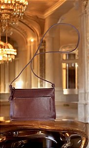 Bolsa couro legítimo marron alça nó