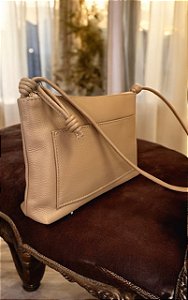 Bolsa couro legítimo nude alça nó