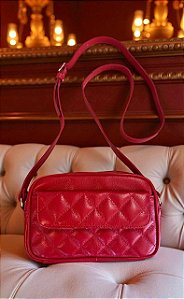 Bolsa Versales couro legítimo carmim