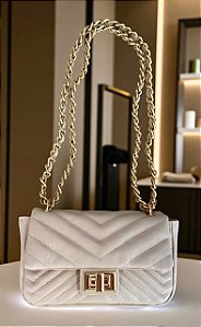 Bolsa Elegance couro legítimo Off white