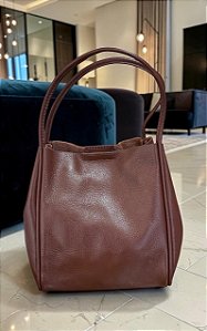 Bolsa Bucket 100% couro café