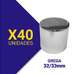 Capa de porca grega 32/33 Cromada Kit 40 Unidades
