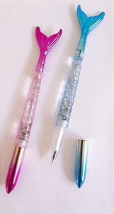 Caneta Sereia Glitter com água