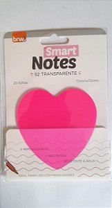 Bloco  Smart Notes Transparente Coração Rosa BRW