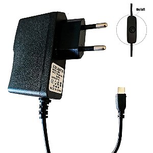 Fonte Raspberry Pi 4 OEM 5V 3.1A  USB-C com botão ON/OFF