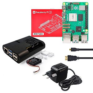 Kit Raspberry Pi 5 8GB Case Cooler Dissipadores Fonte Cabo MicroHDMI
