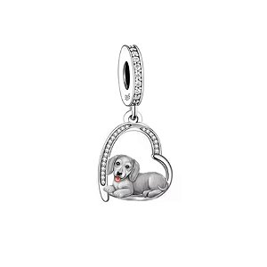 Berloque Pendente Cachorro Beagle Em Prata Legítima 925