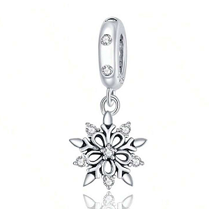 Mini Berloque pendente Floco de Neve prata 925 Legitima