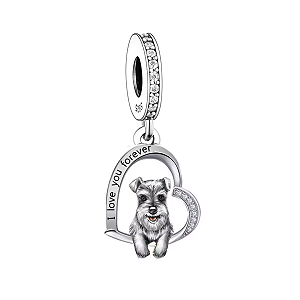 Berloque Pendente Cachorro Schnauzer Em Prata Legítima 925