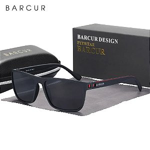 Óculos De Sol Barcur Uv400 Polarizado Original Preto Bc2139