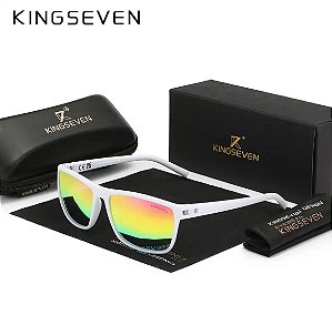 Óculos De Sol Kingseven C16 Uv400 Polarizado White Rainbow