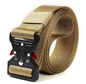 Cinto De Nylon Tático Militar De Engate Rápido Bege