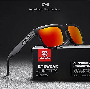Óculos De Sol Esportivo Polarizado Kdeam C1-R Mirrored Red