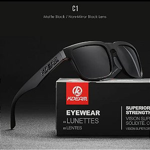 Óculos De Sol Esportivo Polarizado Kdeam C1 All Black