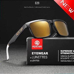 Óculos De Sol Esportivo Polarizado Kdeam C29 Mirrored Gold