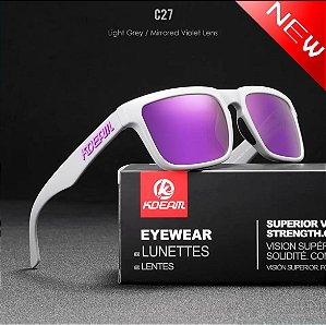 Óculos De Sol Esportivo Polarizado Kdeam C27 Mirrored Violet