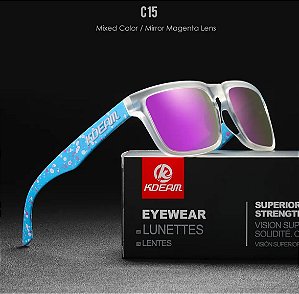 Óculos De Sol Esportivo Polarizado Kdeam C15 Mirrored Magenta