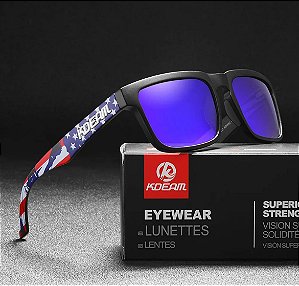 Óculos De Sol Esportivo Polarizado Kdeam C25 Mirrored Blue