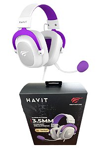 Fone De Ouvido Headset Gamer Havit H2002d Ps3/ps4/xbox/pc Branco-Roxo