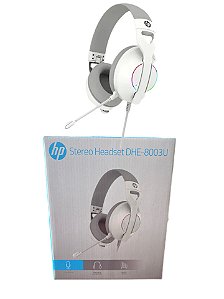 Fone De Ouvido Gamer Branco Hp Dhe-8003u Cancelador De Ruido