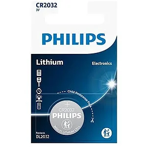 Pilha Botão Philips Cr2032 Lítio 3v - 1 Unidade