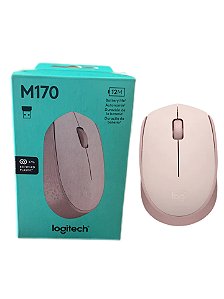 Mouse Sem Fio Logitech M170 Rosê - Óptico 2.4ghz