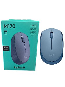 Mouse Sem Fio Logitech M170 Com Pilha Inclusa - Azul Claro