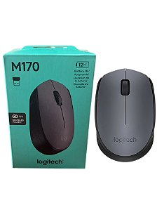 Mouse Sem Fio Logitech M170 Com Pilha Cinza E Preto 1000dpi