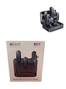 Microfone Lapela Profissional Sem Fio Duplo Hrebos If-207 Preto