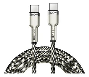 Cabo Carregador Celular Usb C Tipo C 1 Metro 100w Turbo Pro