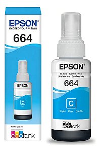 Tinta Epson T664220 Ecotank L365 L200 L495 L656 L220 Ciano
