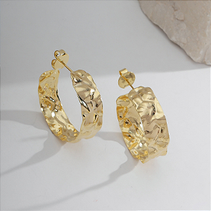 Brinco Argola Fina Martelada