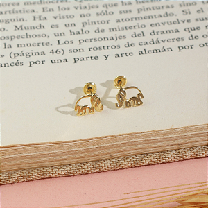 Brinco Elefante Dourado Infantil